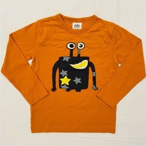 New Mini Boden Tee Boys 5-6 Y Girls Monster Big Applique T-Shirt Cotton Stars